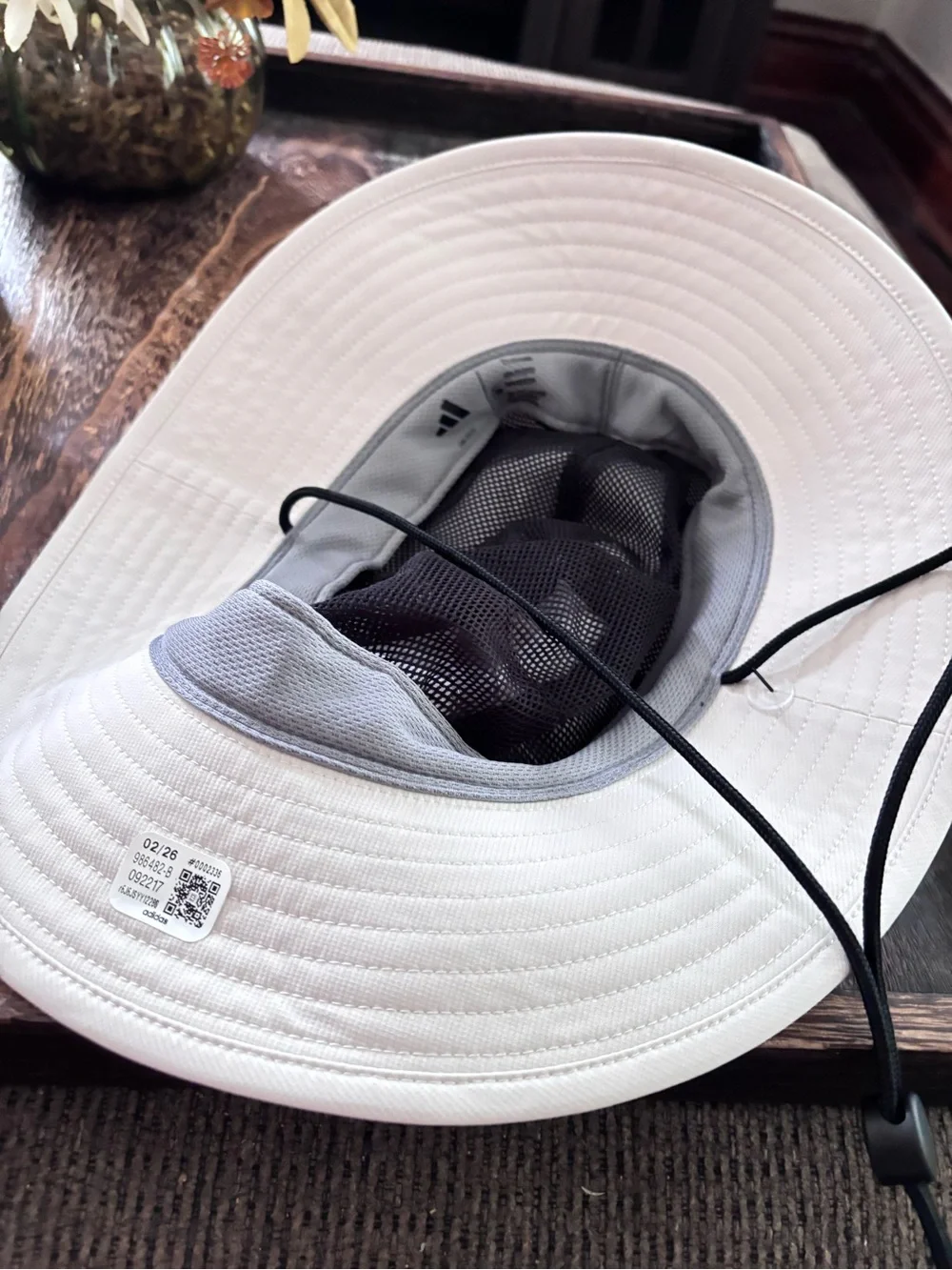 adidas Cream Bucket Hat with UPF 50